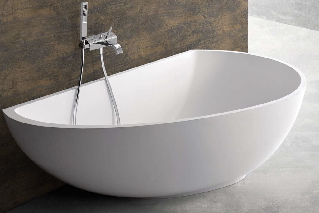 Badewanne VANITY wand Mastella L= 165 cm Mineralguss Corian Steinguss Luxuswanne Freistehend