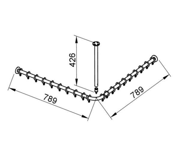 Duschvorhangstange für Viereckdusche 800x800 mm Keuco Plan – Bild 2