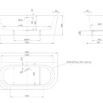 Massskizze Badewanne Anbau Knief Badewanne "WALL" 180x80