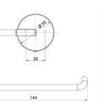 WC-Rollenhalter Ohne Deckel EMCO EMCO round black Bad-Accessoires Massskizze