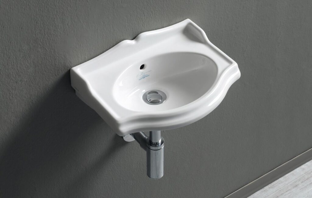 Waschtisch Keramik Arcade B= 37.5 cm weiss glanz Nostalgisch