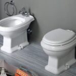 Stand WC Simas Arcade bodenentwässernd Keramik weiss Nostalgisch