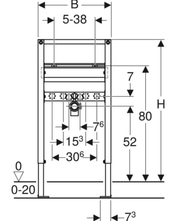 Duofix Einbaurahmen Geberit Waschtisch H=98/82 – Bild 2