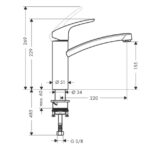 Mischer für Küche Hansgrohe Focus Skizze