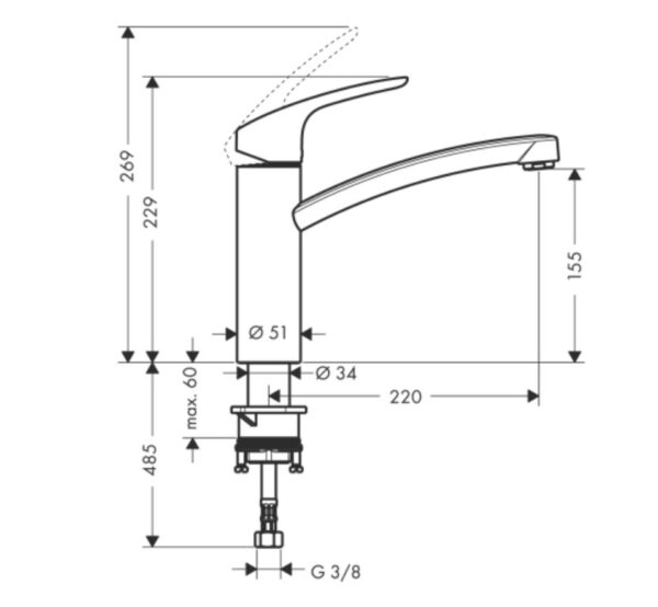 Mischer für Küche Hansgrohe Focus – Bild 2