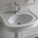 Waschbecken Keramik Lante B= 70 cm weiss glanz Nostalgisch