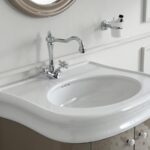 Badmöbel retro inkl. Waschtisch Lante B= 90 cm Weiss Glanz Nostalgisch