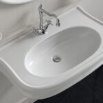 Waschbecken Keramik Simas Lante B= 90 cm weiss glanz Nostalgisch