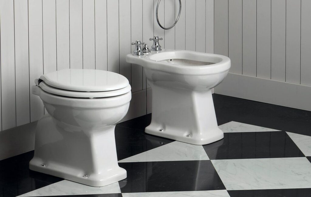 WC Stand Simas Londra Weiss glanz Nostalgisch