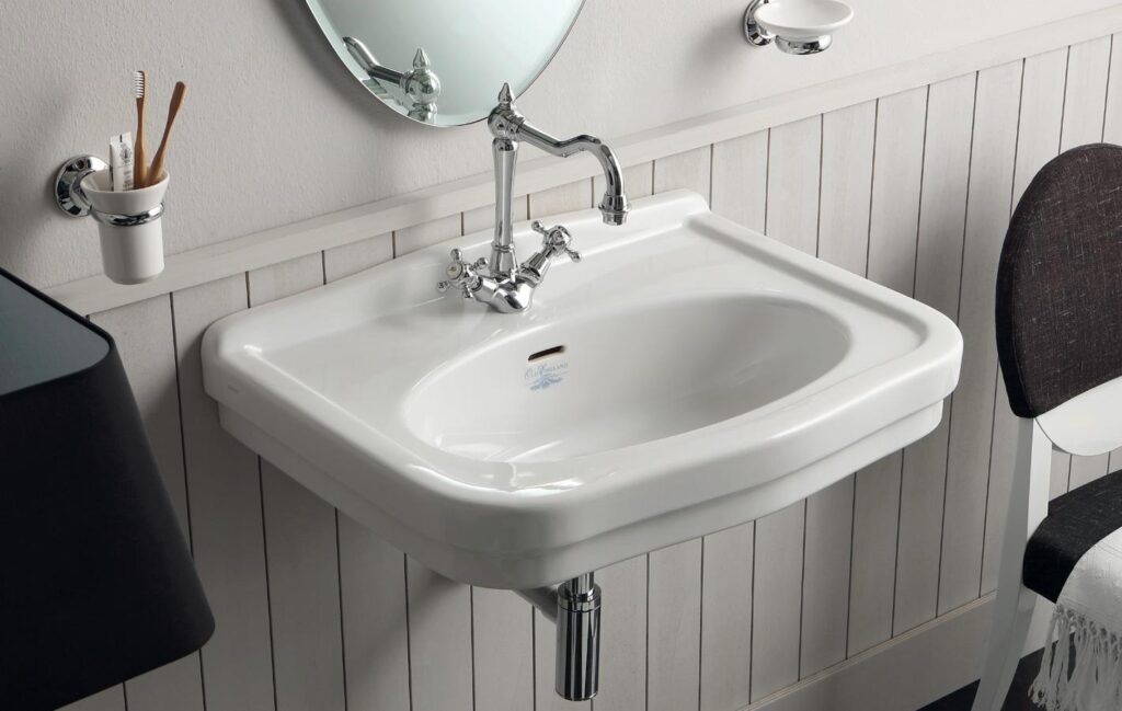 Waschtisch Keramik Londra B= 68 cm weiss glanz Nostalgisch