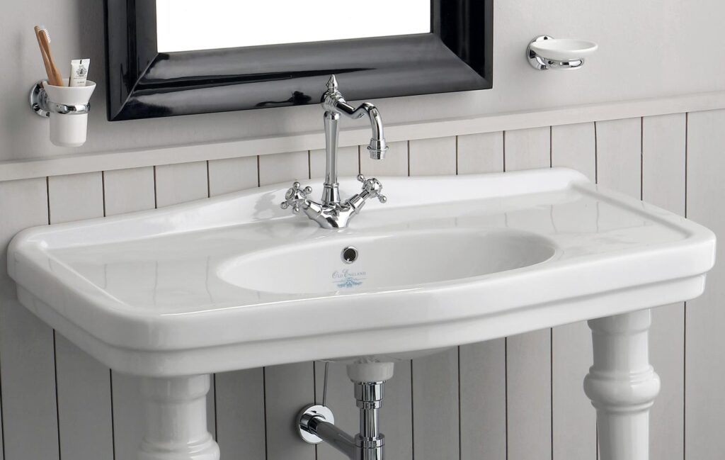 Waschtisch Keramik Simas Londra B= 105 cm weiss glanz Nostalgisch