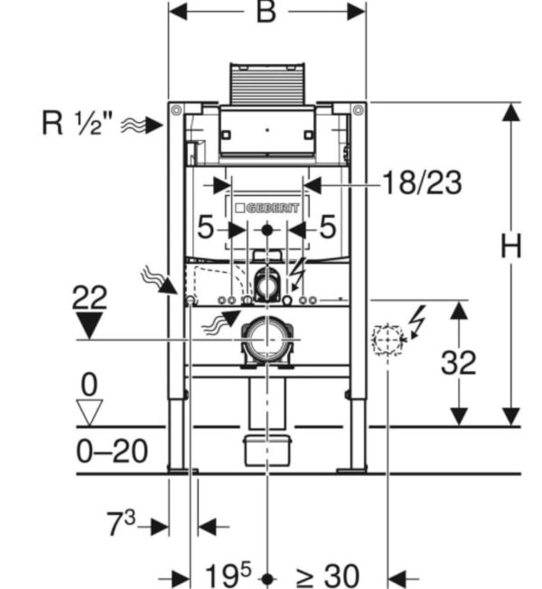 Duofix Geberit Duofix WC OMEGA H=82 – Bild 2