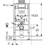 Duofix Geberit Duofix WC OMEGA H=98 Spülkasten Massskizze
