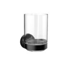 Glashalter mit Zahnbürstenglas EMCO round black Bad-Accessoires
