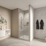 KORALLE Pendeltüre mit Festelement s808 ptw2 Duschglas