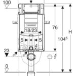 Kombifix Geberit Sigma UP320 Spülkasten Massskizze