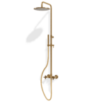 Duschsystem Treemme LINE mit Kreuzgriffe zweihand Gold gebürstet