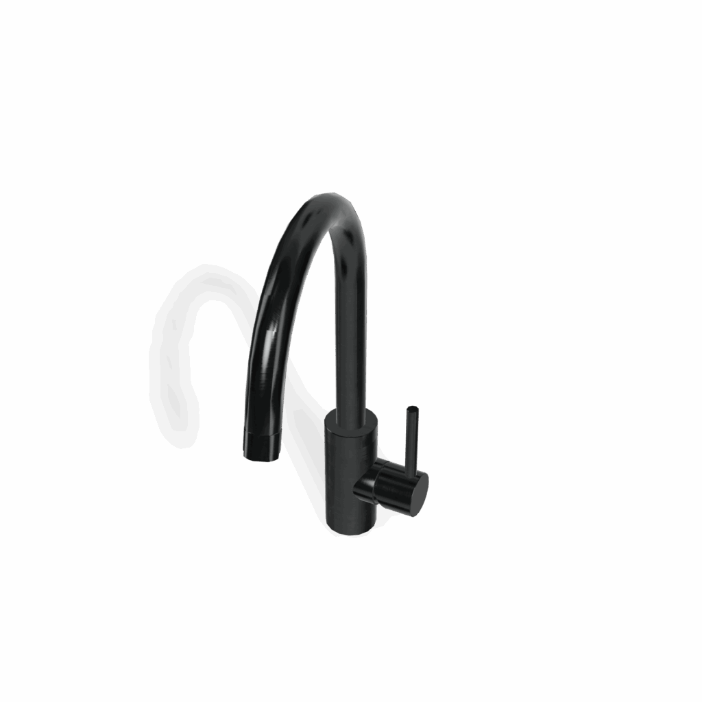 Mischer für Küche Treemme 40 mm PVD Schwarz Schwenkauslauf