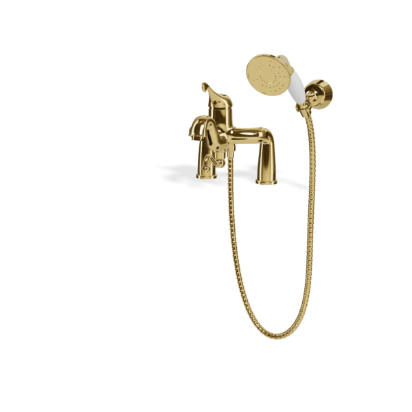 Mischer für Badewanne Randmontage Treemme Piccadilly Retro Gold Glanz
