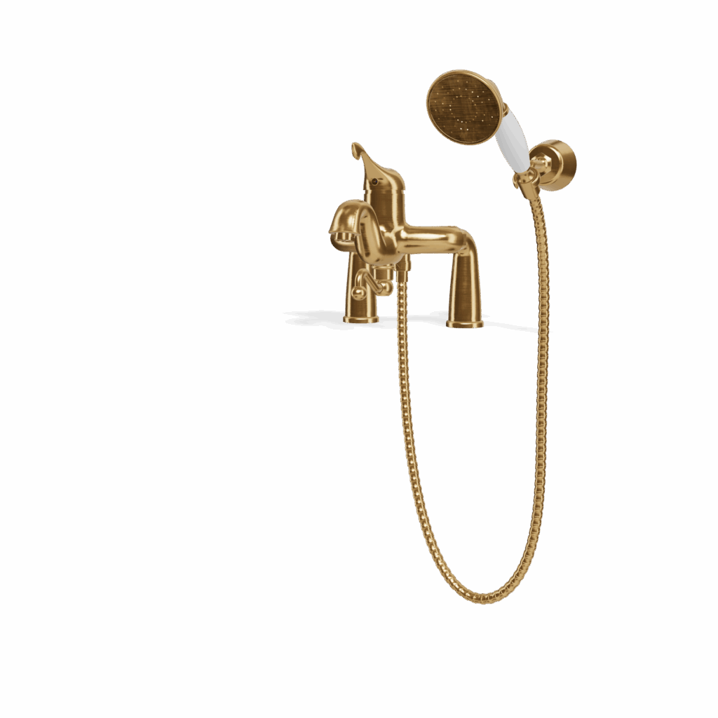 Mischer für Badewanne Randmontage Treemme Piccadilly Retro Gold gebürstet