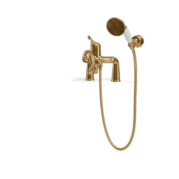 Mischer für Badewanne Randmontage Treemme Piccadilly Retro Gold gebürstet