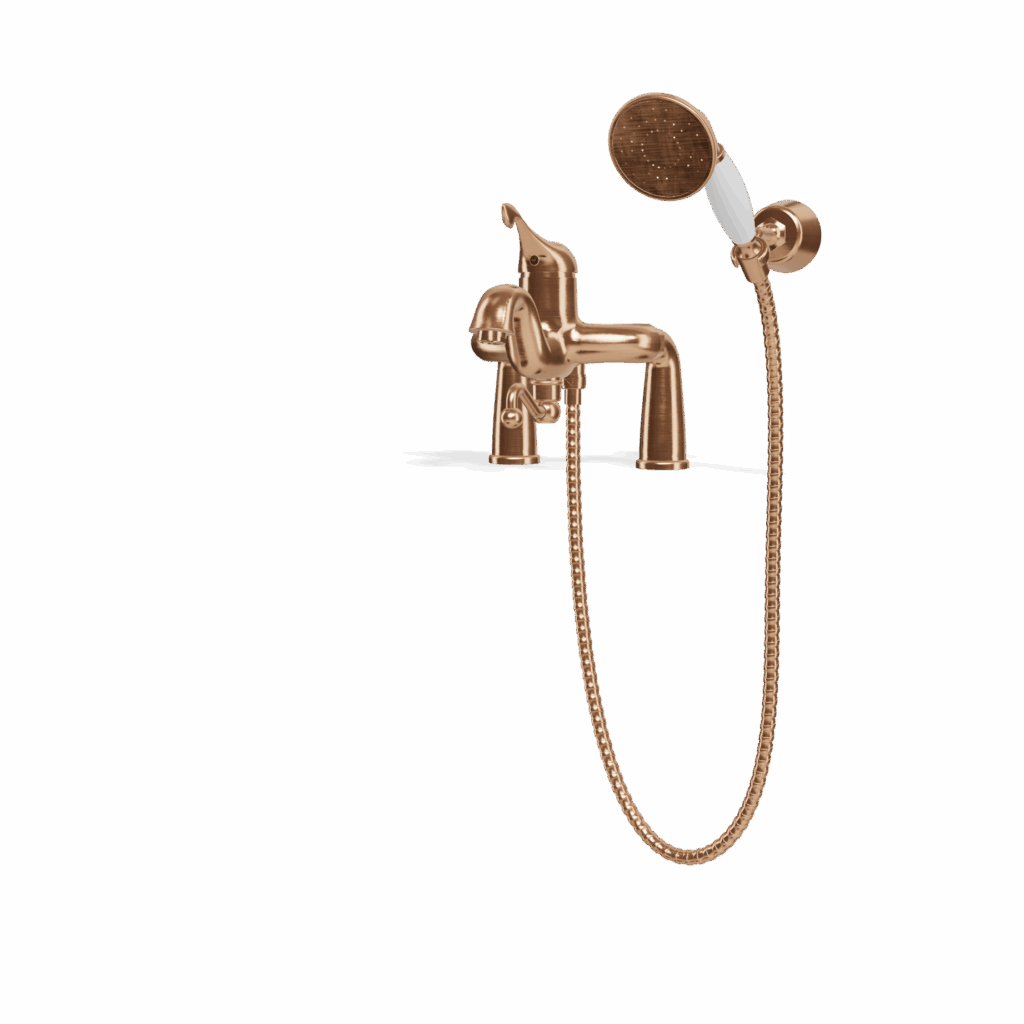 Mischer für Badewanne Randmontage Treemme Piccadilly Retro Rose Gold gebürstet
