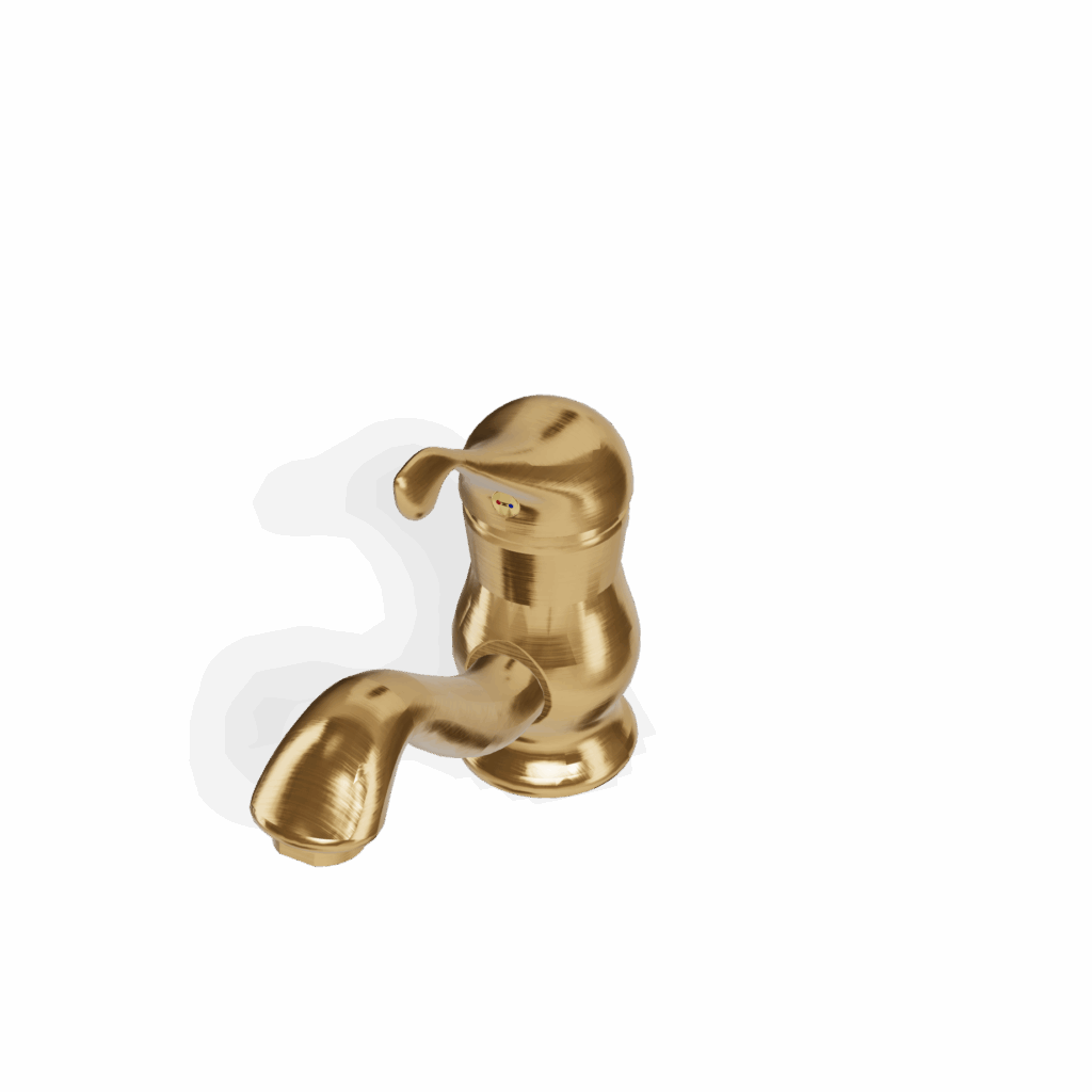 Einhand Mischer für Waschtisch Treemme Piccadilly Retro Gold gebürstet