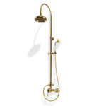 Duschsystem Standbrause mit Mischer Treemme Piccadilly Retro Gold Glanz