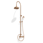 Duschsystem Standbrause mit Mischer Treemme Piccadilly Retro Rose Gold gebürstet