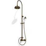 Duschsystem Standbrause mit Mischer Treemme Piccadilly Retro Bronze gebürstet