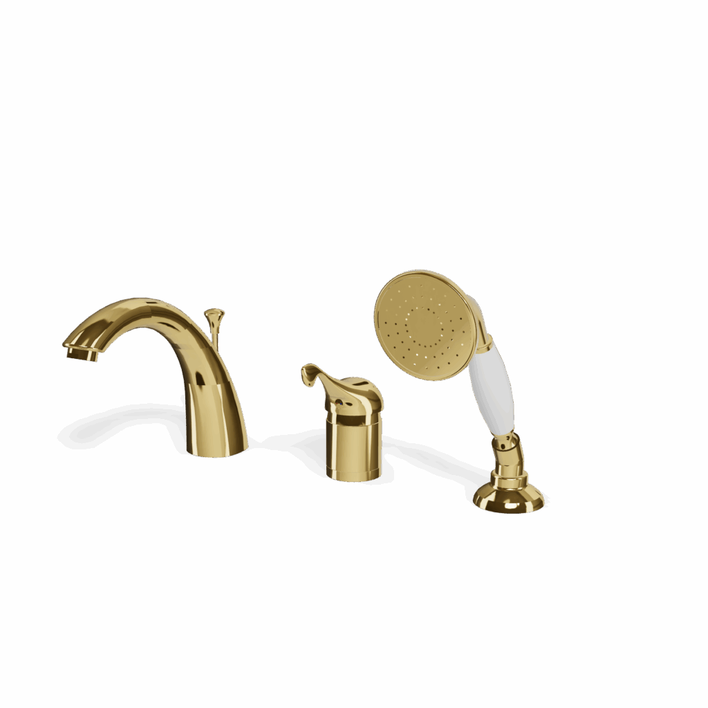 Mischer für Badewanne Randmontage Treemme Piccadilly Retro Gold Glanz
