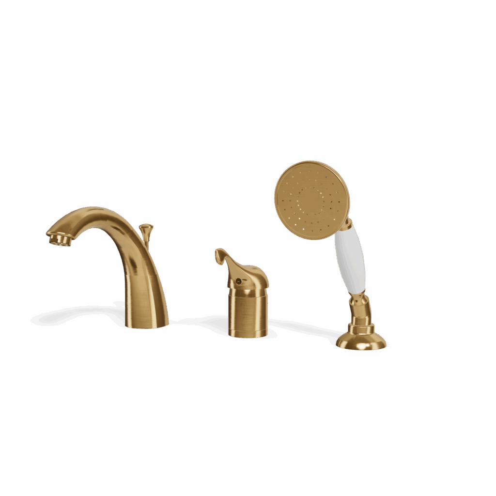 Mischer für Badewanne Randmontage Treemme Piccadilly Retro Gold gebürstet