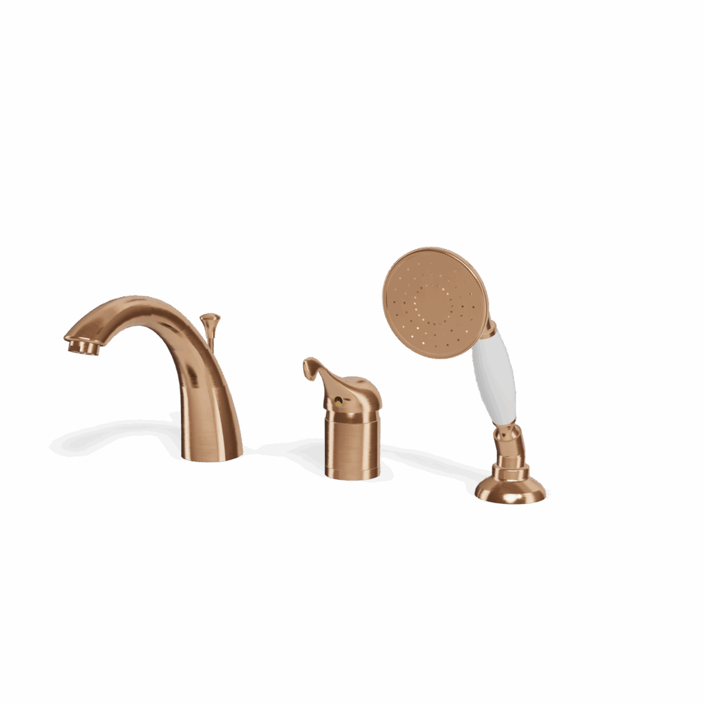 Mischer für Badewanne Randmontage Treemme Piccadilly Retro Rose Gold gebürstet
