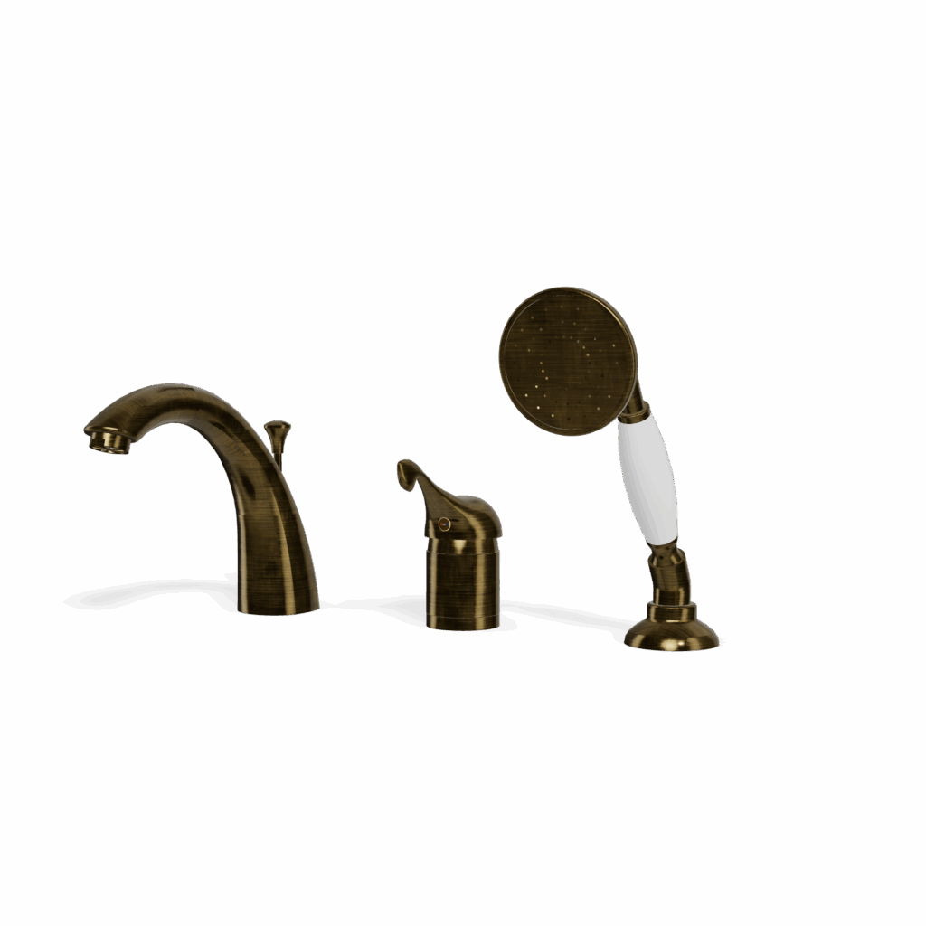 Mischer für Badewanne Randmontage Treemme Piccadilly Retro Bronze gebürstet