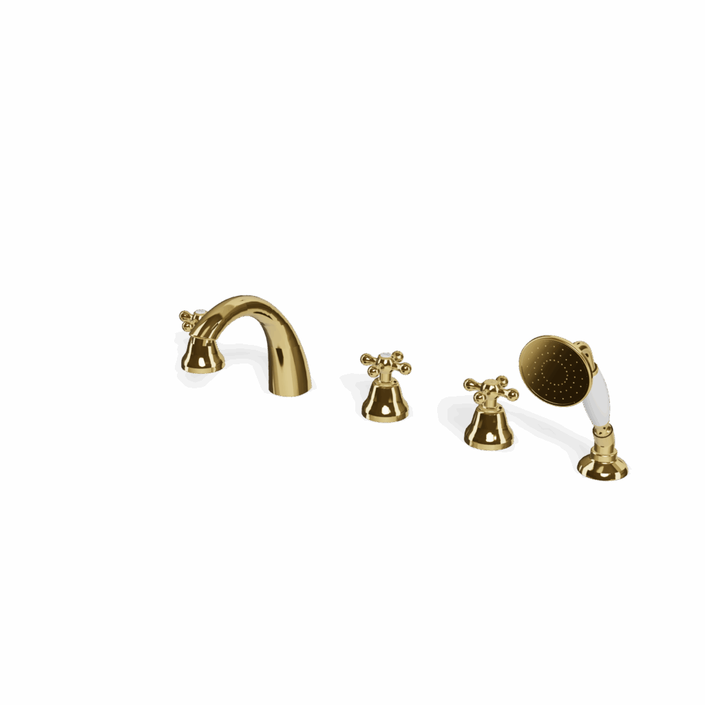 Mischer für Badewanne Randmontage Treemme Romantica Gold Glanz