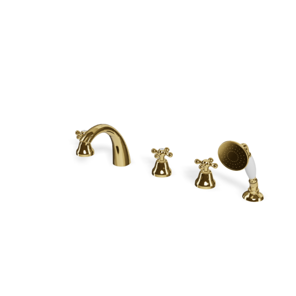 Mischer für Badewanne Randmontage Treemme Romantica Gold Glanz