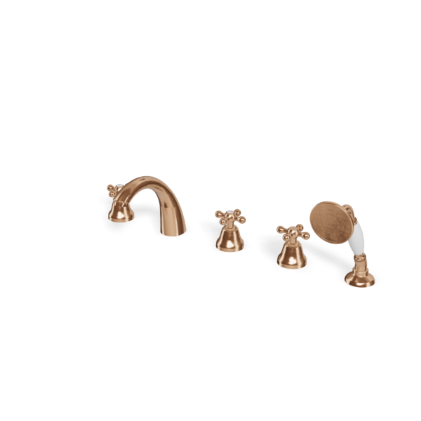 Mischer für Badewanne Randmontage Treemme Romantica Rose Gold gebürstet