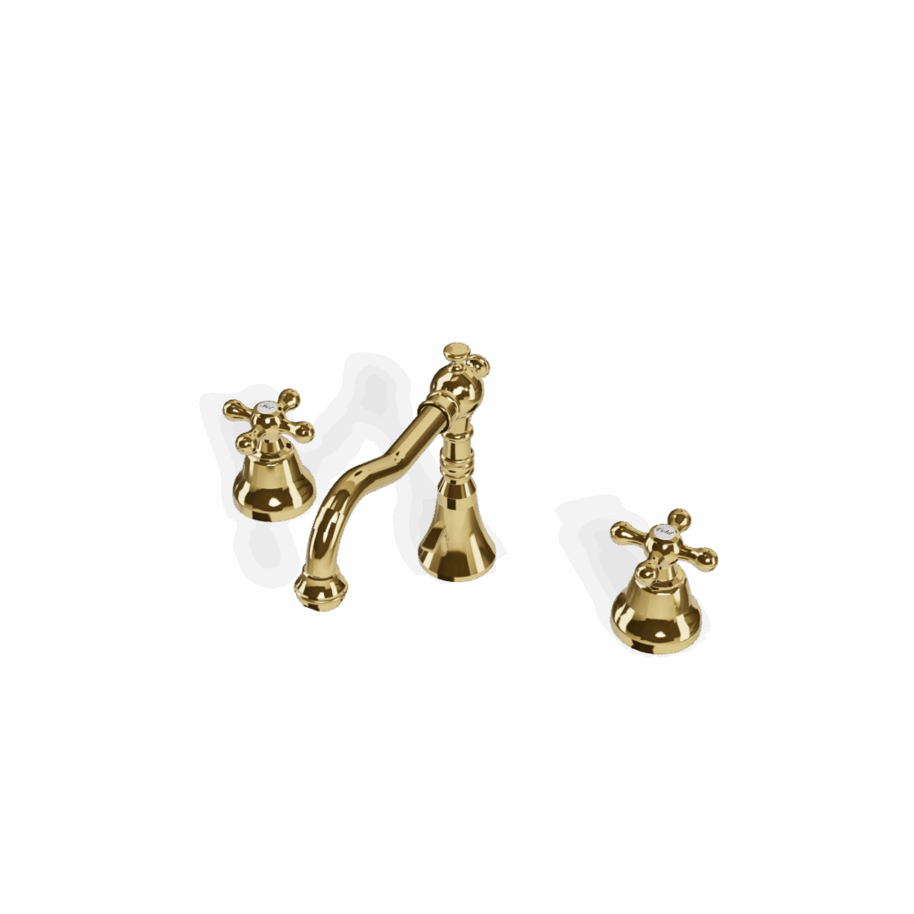 Mischer für Waschtisch Romantica 3 Loch Nostalgisch A18 Gold Glanz