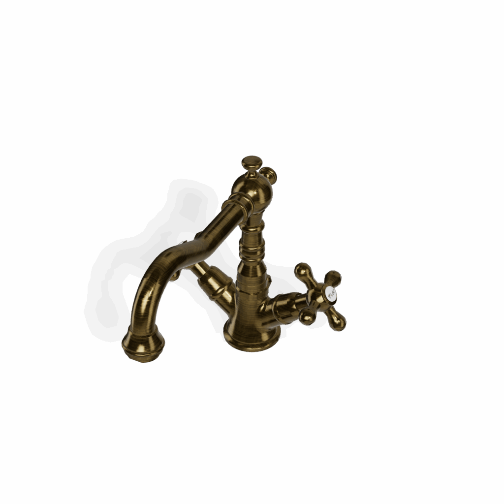 Mischer für Waschtisch Treemme Romantica 2 Griff Stand Retro Bronze gebürstet