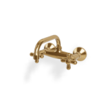 Küchenmischer zweigriff retro Wandmodell Gold gebürstet