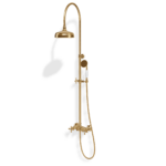 Duschsystem mit Mischer Treemme Romantica Retro Gold gebürstet