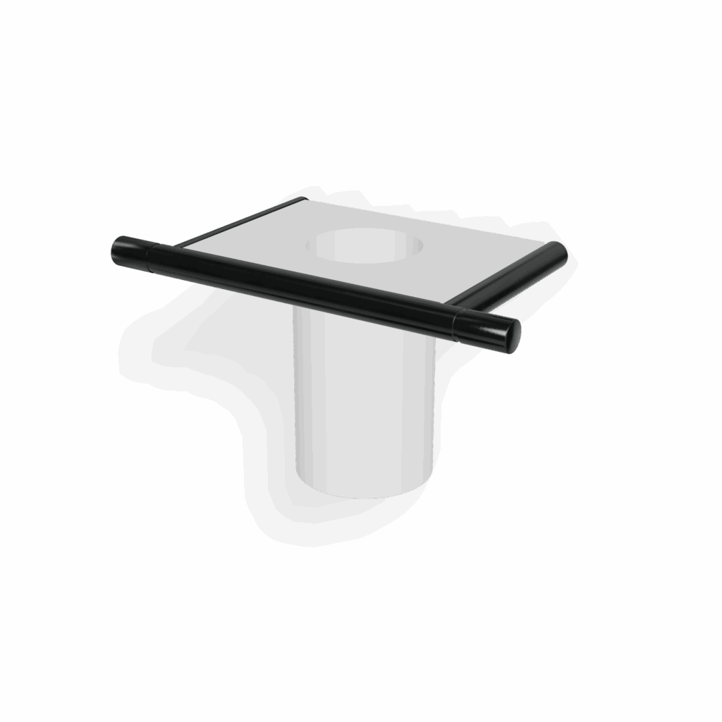 Becherhalter Linie 40 mm Gun-Metal-Black Corian Weiss matt Mineralguss