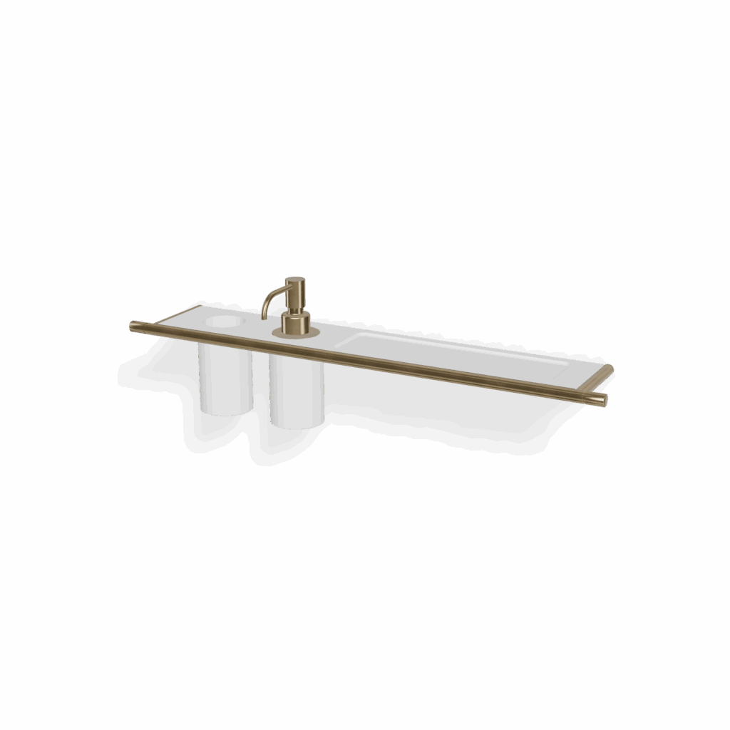 Reling-Ablage Treemme 40mm Edelstahl Corian PVD Gold