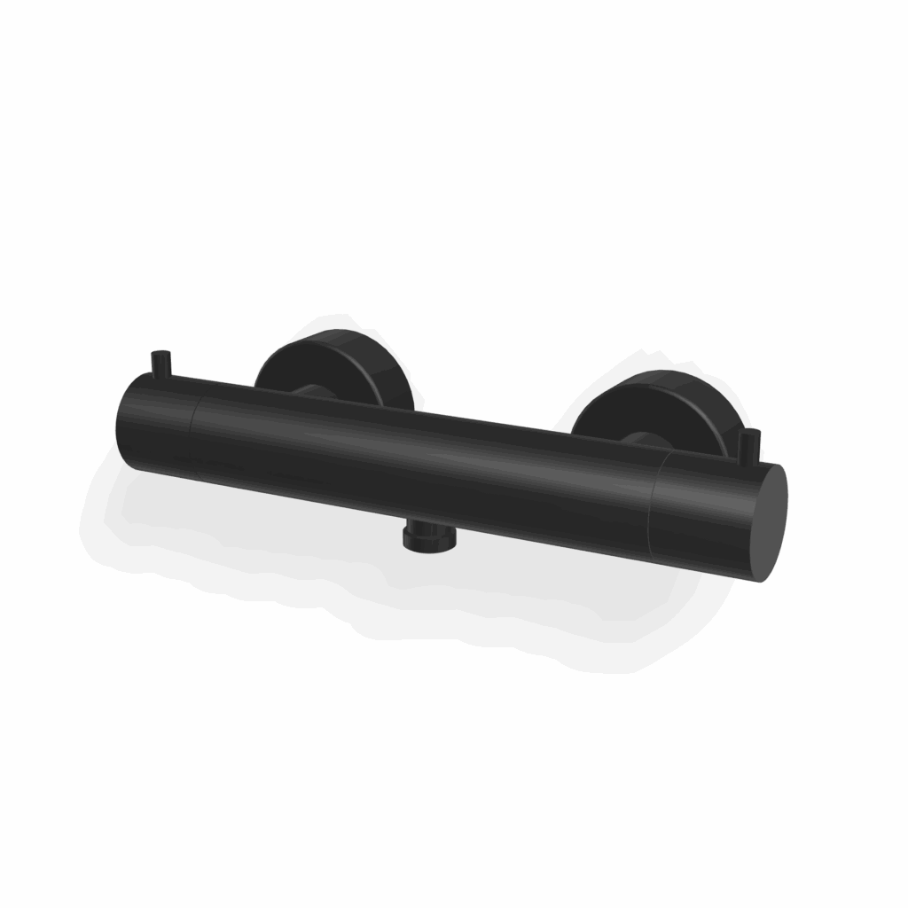 Dusch Armatur 2 Verbraucher AP Thermostat Treemme X-Change Schwarz matt