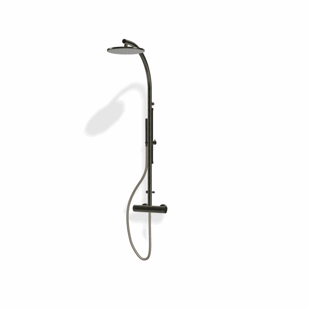 Duschsystem Treemme SHOWERS 25D Chrom Schwarz gebürstet