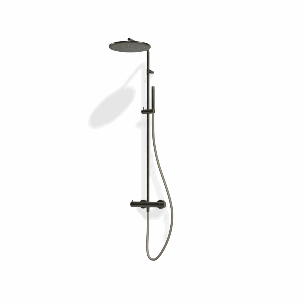 Duschsystem mit Mischer Treemme SHOWERS Schwarz matt 30D Chrom Schwarz gebürstet