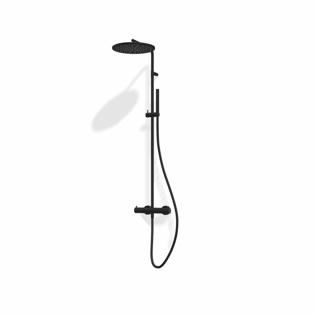 Duschsystem mit Mischer Treemme SHOWERS Schwarz matt 30D