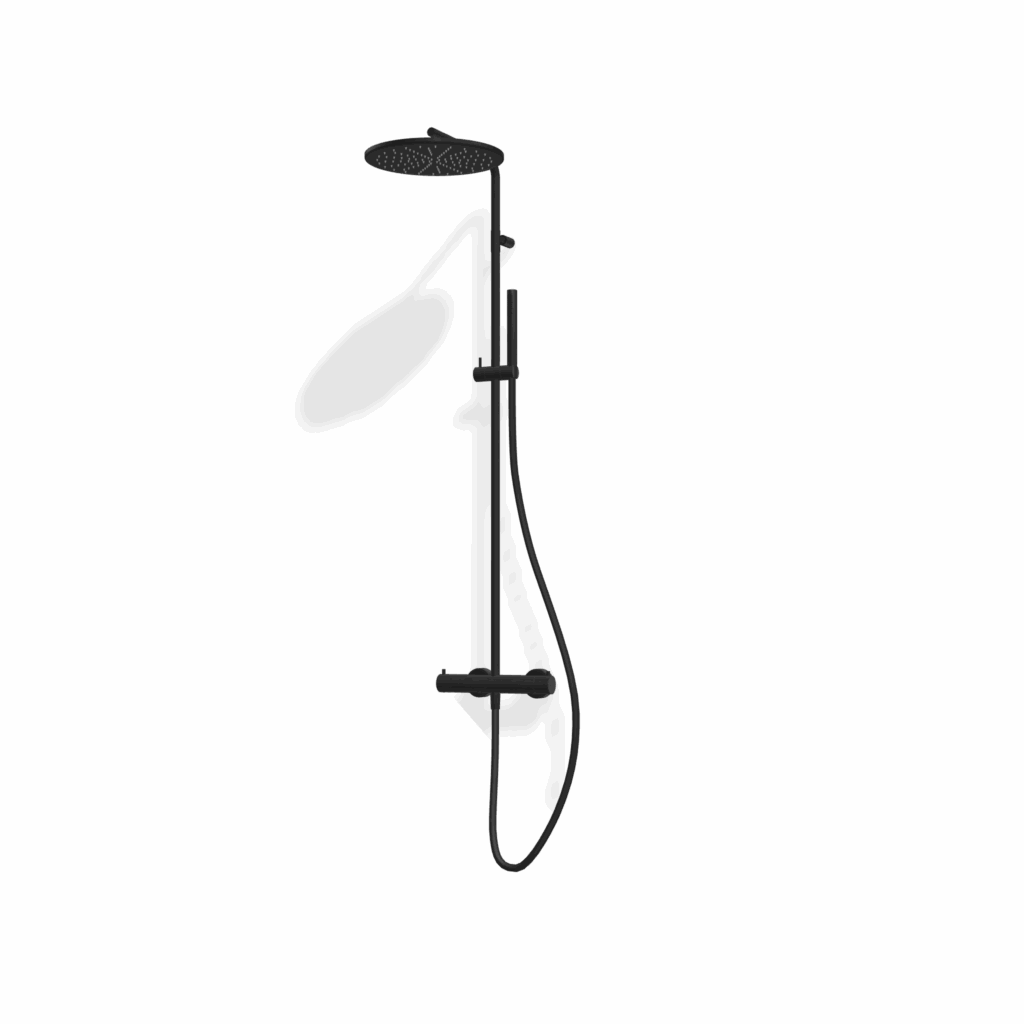 Duschsystem mit Mischer Treemme SHOWERS Schwarz matt 30D
