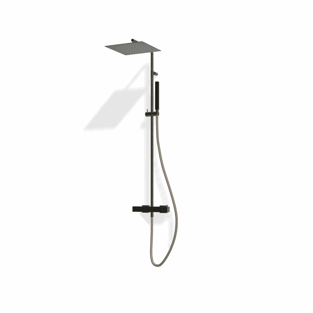 Duschsystem mit Mischer Treemme SHOWERS 30 Chrom Schwarz gebürstet
