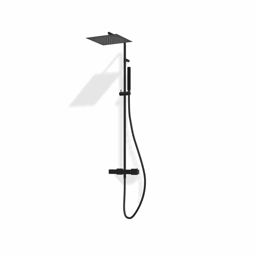 Duschsystem mit Mischer Treemme SHOWERS 30 Schwarz matt
